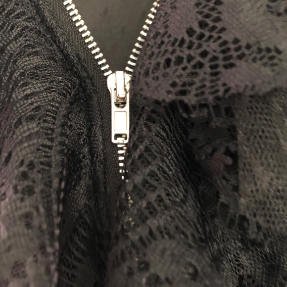 Black Lace Zip Up Mini Dress sz S - Picture 4 of 10